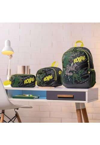 Combo Escolar Morral Dinoroarr + Lonchera Y Cartuchera Totto