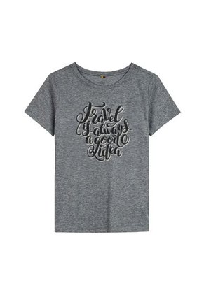 Camiseta Para Mujer Thinky Gris
