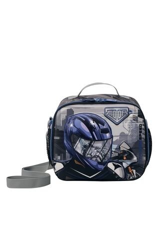 Lonchera Térmica Para Niño Helmet Racer Grande Negra Totto