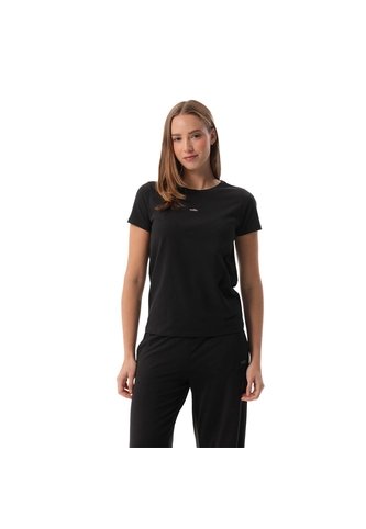Camiseta Estampada Para Mujer Prime Manga Corta Negra Totto