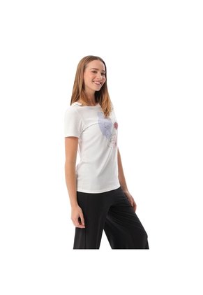 Camiseta Estampada Para Mujer Dusti Manga Corta Blanca