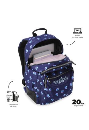 Morral Juvenil Porta PC 14" Rayol Glitter Azul