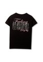 Camiseta Estampada Para Mujer Prime Manga Corta Negra de Totto