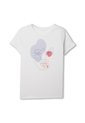 Camiseta Estampada Para Mujer Dusti Manga Corta Blanca de Totto