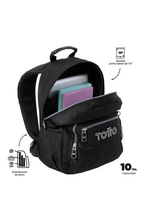 Morral Juvenil Porta PC 10" Tempera Negro