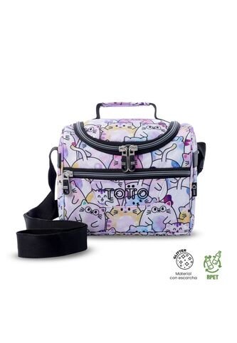 Lonchera Térmica Para Mujer Pizarra Glitter Mediano Rosada Totto