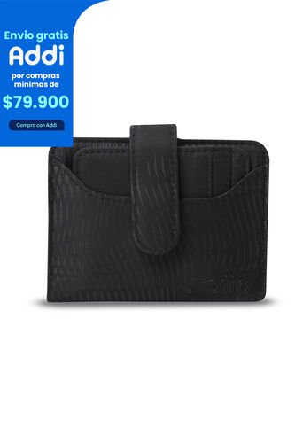 Billetera Para Mujer Texture Dull Con RFID Blocker Negra Totto