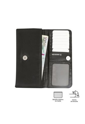 Billetera Adelaide 2 Con RFID Blocker Negra