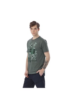 Camiseta Estampada Para Hombre Primen Manga Corta Verde