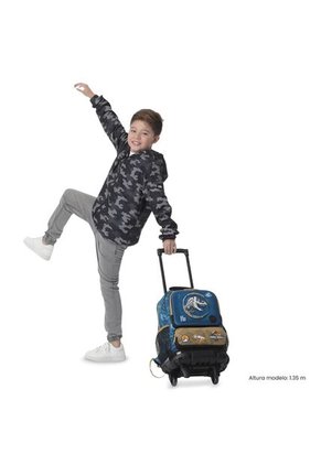 Maleta Para Niño Con Ruedas Jurassic World Territory Mediano Azul