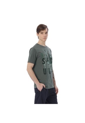 Camiseta Estampada Para Hombre Primen Manga Corta Verde