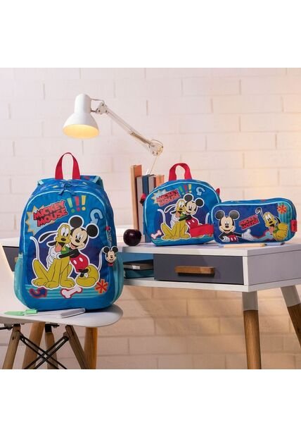Combo Escolar Morral Mickey & Pluto Walt + Lonchera Y Cartuchera