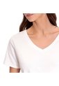Camiseta Para Mujer Unicolor Viny Manga Corta Blanca de Totto