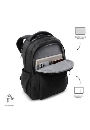 Morral Universitario Kick Porta PC 15" Negro/Gris/ Hombre