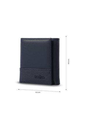 Billetera Hombre Saffiano Grande Con RFID Blocker Azul