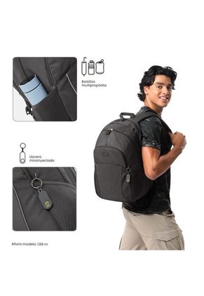 Morral Mochila Para Hombre Porta Pc Gris Oscuro Cambri Totto