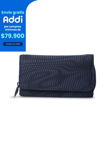 Billetera Para Mujer Texture Var Con RFID Blocker Azul Totto