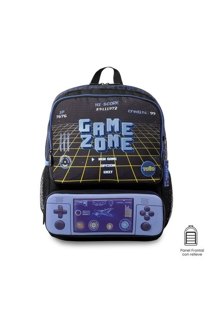 Morral Para Niño Vortex Mediano Gamer Negro