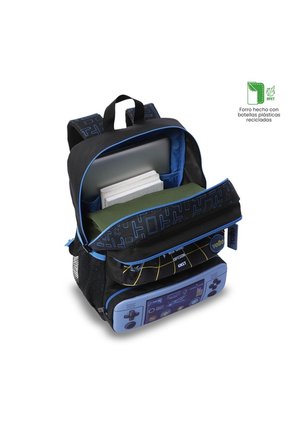 Morral Para Niño Vortex Mediano Gamer Negro