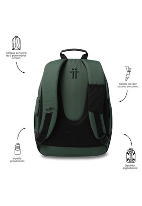 Morral Universitario Rayol Ecole Solid Porta PC 14" Verde Hombre