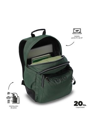 Morral Universitario Rayol Ecole Solid Porta PC 14" Verde Hombre