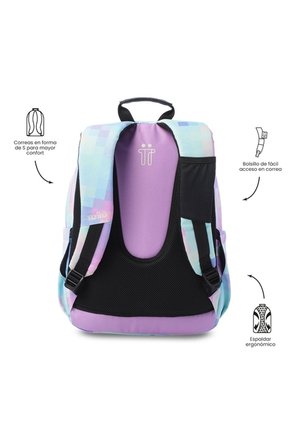 Morral Juvenil Porta PC 14" Acuarela Glitter Azul