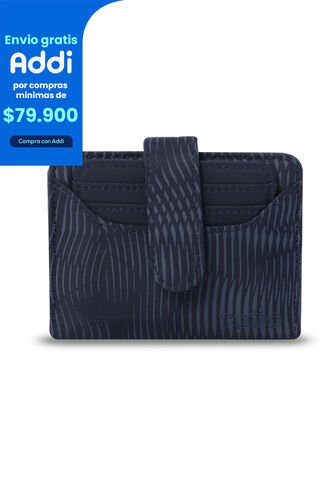 Billetera Para Mujer Texture Dull Con RFID Blocker Azul Totto