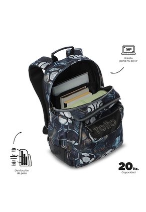 Morral Juvenil Porta PC 14" Rayol Negro