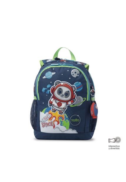 Morral + Libro Para Colorear Panda Space Para Niño Pequeño Azul