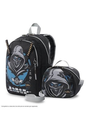 Lonchera Térmica Para Niño Hanzo Mediano Negra