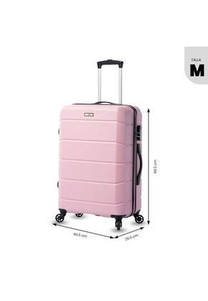 Maleta De Viaje Mediana 360 Rayatta Rosada