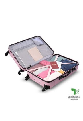 Maleta De Viaje Mediana 360 Rayatta Rosada
