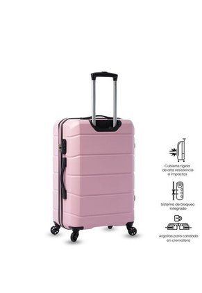 Maleta De Viaje Mediana 360 Rayatta Rosada
