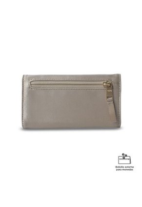 Billetera Mujer Bel Grande Con RFID Blocker Beige