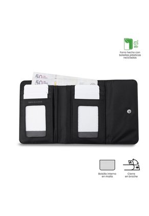 Billetera Para Mujer Montana Con RFID Blocker Negra