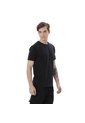 Camisa Para Hombre Unicolor Manne Manga Corta Negra de Totto