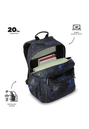 Morral Juvenil Porta PC 14" Acuarela Negro