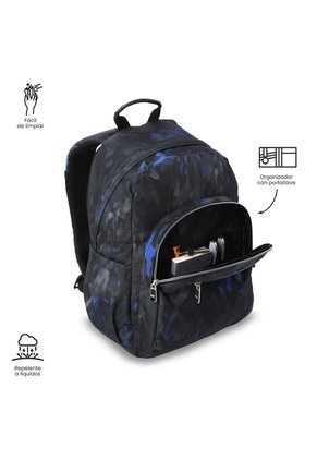Morral Juvenil Porta PC 14" Acuarela Negro