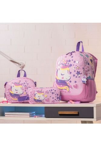 Combo Escolar Morral Zafiro Walt Mediano + Lonchera Y Cartuchera Totto