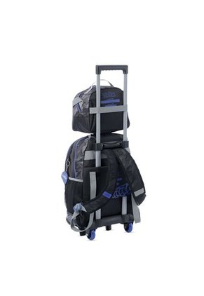 Combo Escolar Niño X3 Maleta Ruedas+Lonchera+Multiuso Helmet Racer Negro