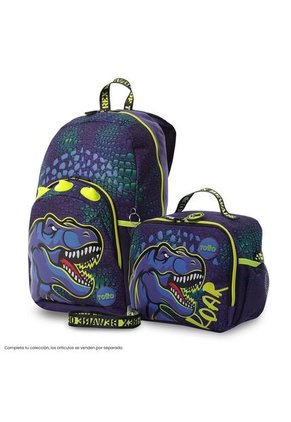 Lonchera Térmica Para Niño Dino Rock Grande Azul