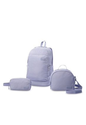 Combo Juvenil X 3 Morral Porta PC 14" + Lonchera + Cartuchera Yuno Morado