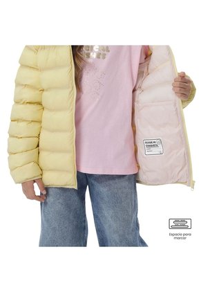 Chaqueta Para Niña Colorkid 2.0 Acolchada Color Amarillo/Rosado