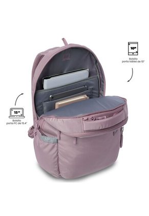 Morral Universitario Indo 2.0 Porta PC 15" Rosado Mujer