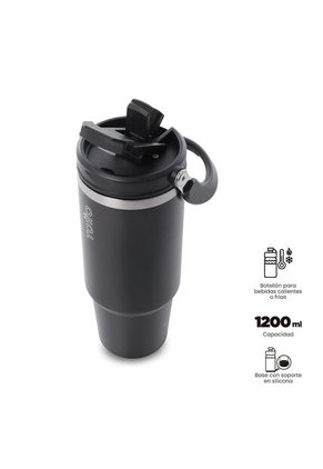 Termo Para Agua Matt 1200 Ml Color Negro