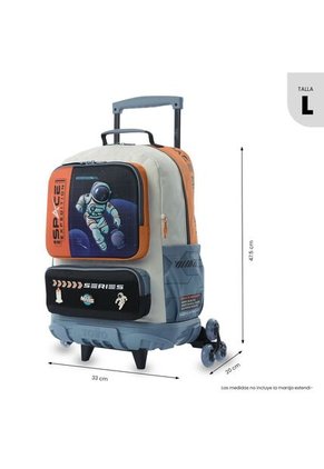 Maleta Para Niño Con Ruedas Morral 3 Ruedas Gemini Grande Naranja