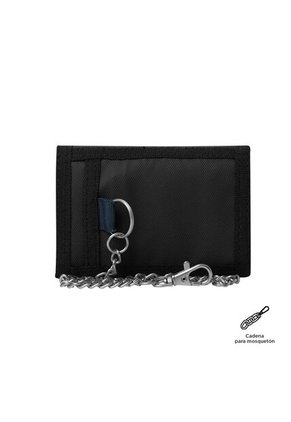 Billetera Contrast Chain Con RFID Blocker Negra/Azul