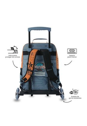 Maleta Para Niño Con Ruedas Morral 3 Ruedas Gemini Grande Naranja