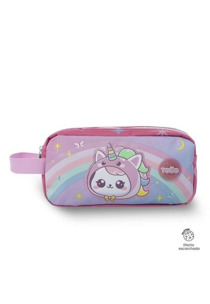 Cartuchera Escolar Grande Para Niña 2 Cuerpos Magic Spark Rosada