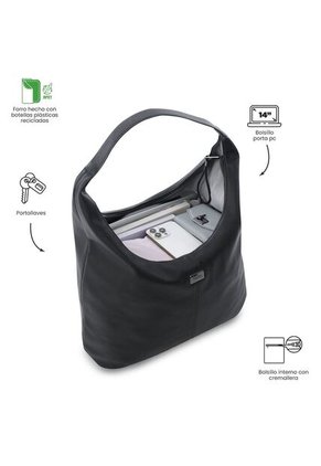 Shopping Bag Grande Para Mujer Smooth Porta PC 14" Negro